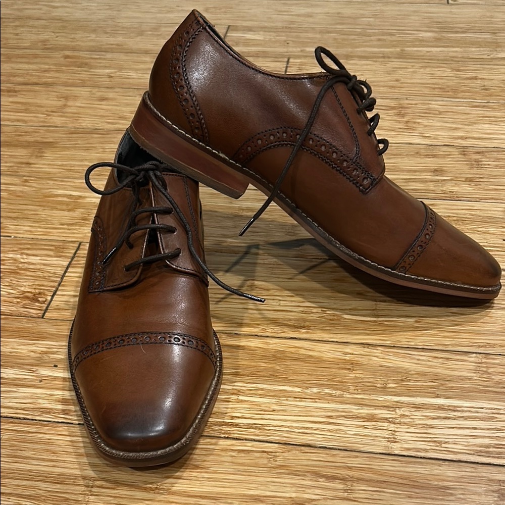 Florsheim Brown Leather Oxford Shoes Cap Toe